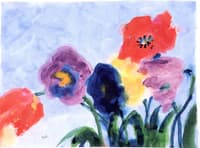 Red and Blue Poppies