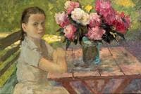 Girl with Peonies