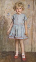 Portrait of a young girl wearing blue