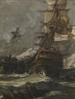 The Brunswick Caught Anchors with her Enemy