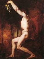 Male Nude Figure Holding a Jug