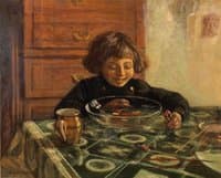 А child sitting a table