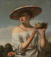 Young woman with a large hat