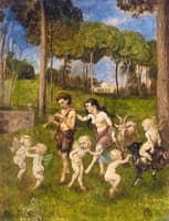 Children and cherubs dancing