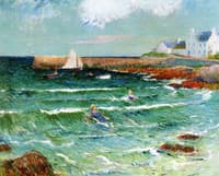 Bathing in the Sea at Lomener