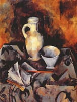 Still Life with White Bowl, Pitcher and Pipe