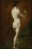 Standing female Nude seen from behind