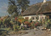 A Cottage Garden with Chickens