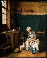 Servant Girl Plucking a Chicken