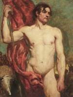 Academic Study of a Male Nude as a Standard Bearer