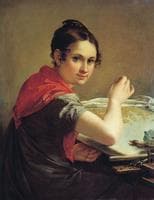 Woman Embroidering