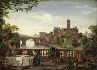 View of the Tiber Island in Rome