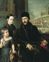 Portrait of Dmitry Voyekov with his Daughter Varvara and English Governess