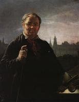 Self-Portrait with Brushes and a Palette Against a Window Facing the Kremlin