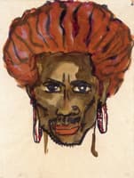 Man's Head with Red Hair, Facing Forward