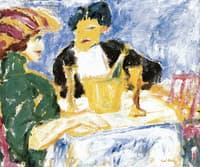 Gentleman and Lady in Green Dress