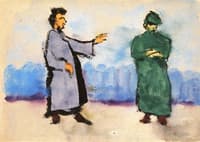 Two Figures, Violet and Green