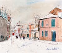 Rue de l'Abreuvoir in the Snow at Montmartre