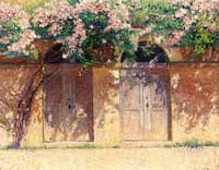 Portes Jumelles sous un Rosier Grimpant
