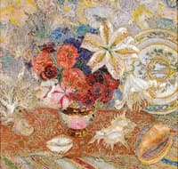 Vase of Flowers and Shells