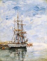 Three Masted Ship at Anchor