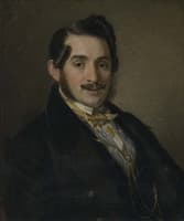 Portrait of an unknown man in a black coat