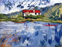 Sunny River with Boater