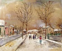 Village Street in the Snow at Sannois