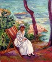 Jeanne on a Deck Chair in L'Oustalet
