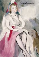 Seated Young Woman with a Dog