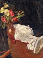 Bouquet of Flowers with a Plaster Statue