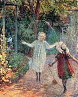 Girls Playing in the Garden