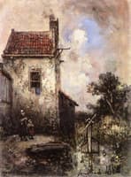 Mother with Child by a Canal