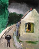 Village Street in the Rain