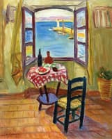 Still Life by the Studio Window, Overlooking the Port of Saint Tropez