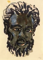 Dark Head of a Man with Beard