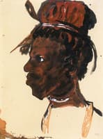 Head of a Man in Profile (decorated hair)