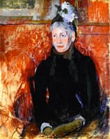 Portrait of an Elderly Lady in a Bonnet: Red Background