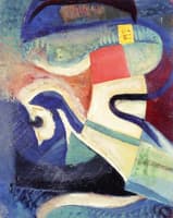 Untitled, Abstract Composition, Flue, White, Yellow