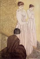 Young Woman Trying on a Dress