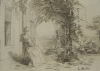 Deux femmes dans un jardin