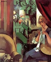 Woman Embroidering