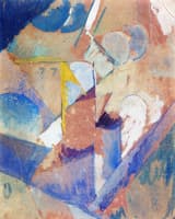 Blue Cubist Composition