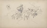 Study of sheeps and shepherdess