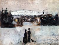 Winter Landscape in Skymning