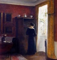 Interior with a woman by the window