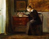 Interior with woman reading