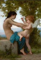 Young Girl Defending Herself Against Eros