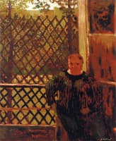 In Front of the Window with Trellis