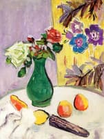 Roses in a Green Vase